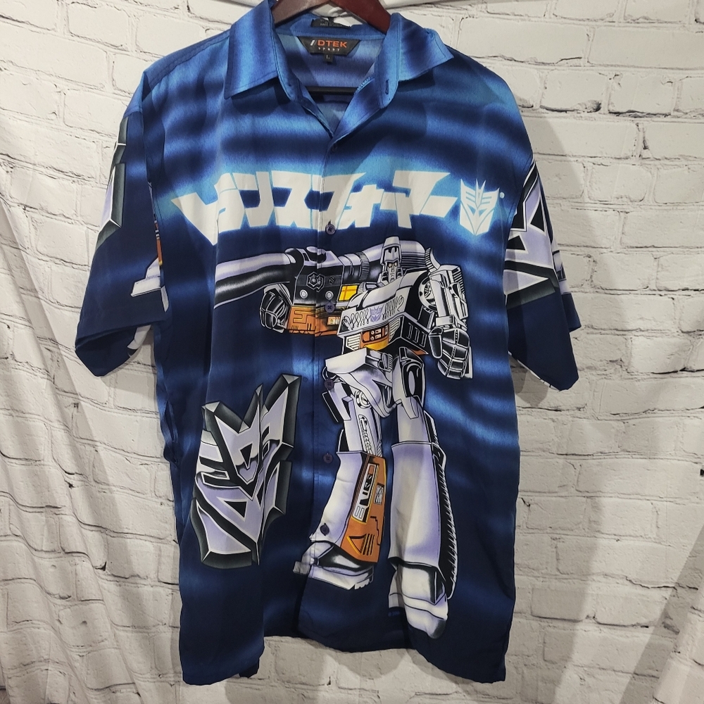Vintage Men's Transformers Button Down Shirt
